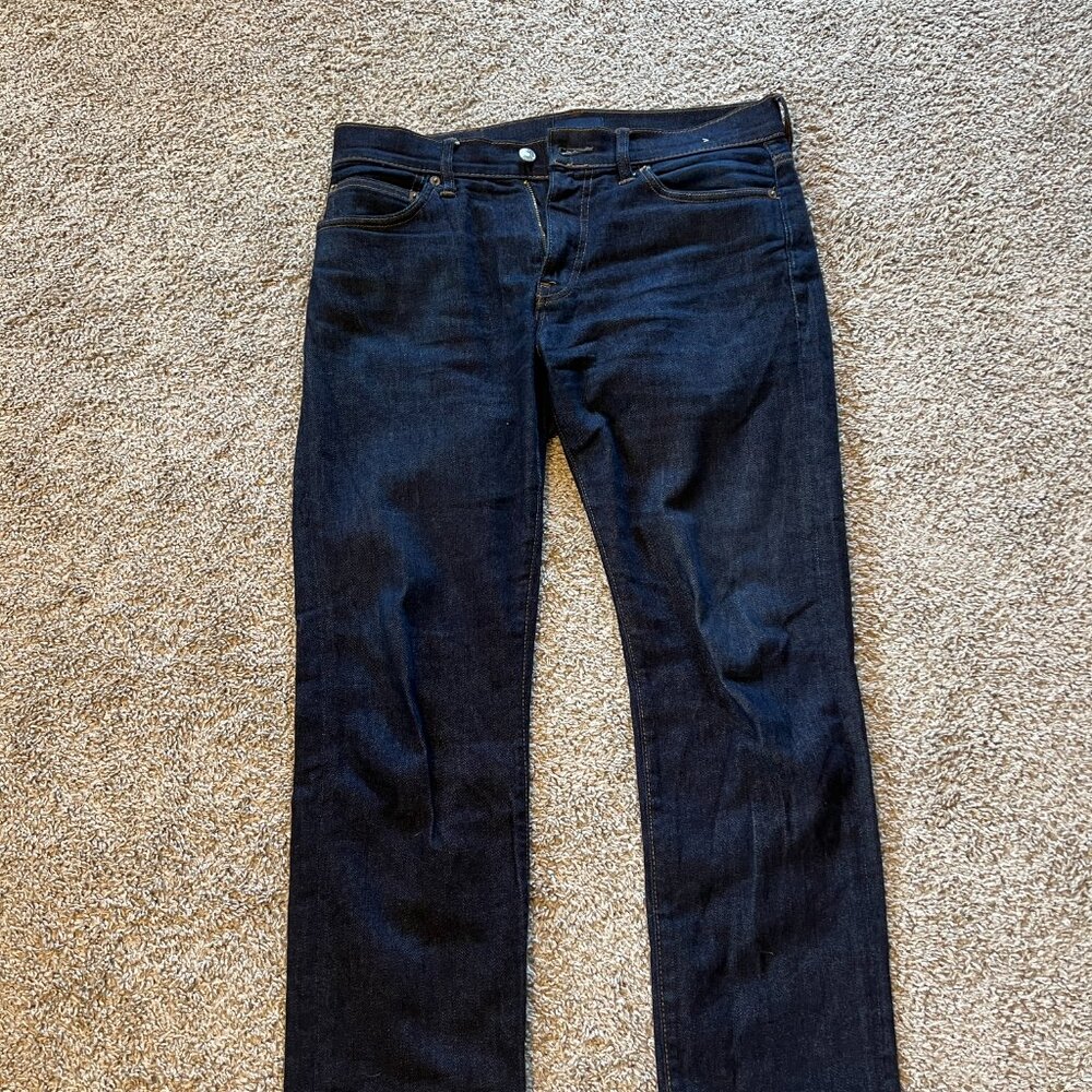 J Crew‎ 484 Slim Jeans Mens 32x30 Dark Wash Japanese Kurabo Denim